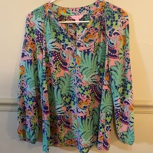 Lilly Pulitzer Elsa LILLY Top Blouse Silk